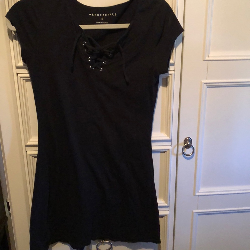 Black lace up top Aeropostale dress